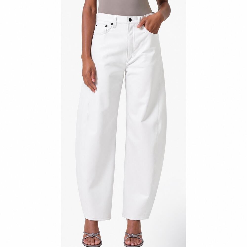AGOLDE Luna Pieced Recycled-Leather Blend Jeans Size 25 NWT Retail $350